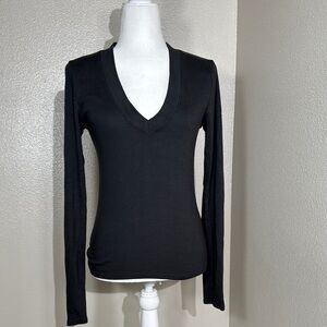 Perfectwhitetee Black Fitted Long Sleeve Blouse